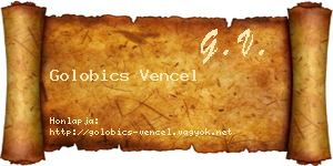 Golobics Vencel névjegykártya